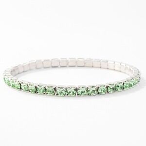Touchstone Crystal August Birthstone Stretch‎ Bracelet Peridot Green Crystal